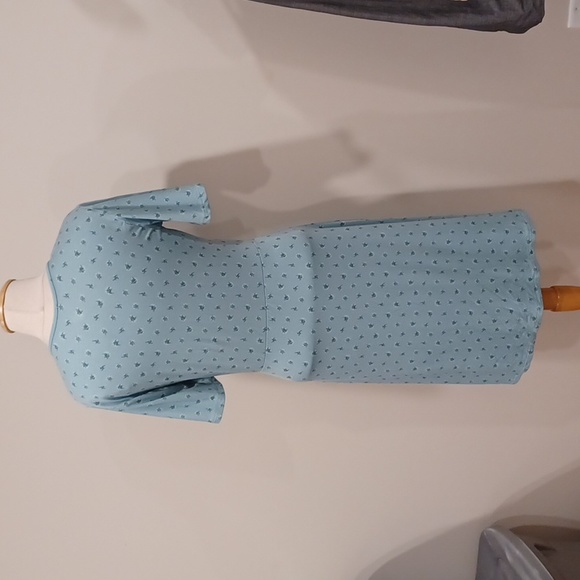 41 Hawthorn Light Teal Crossover Front Pull On Casual Stretch Dress NEW- Sz. Med - Picture 5 of 6